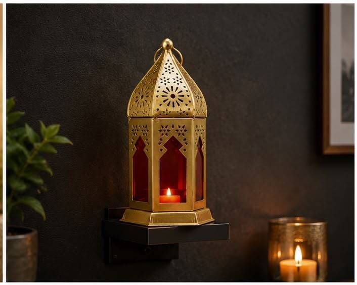ags handicraft Gold, Red Cast Iron Hanging Lantern-picture-48