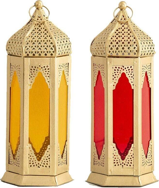 Decorative Metal Hanging Lantern/Lamp/Tealight Candle Holder Red, Yellow Metal Hanging Lantern-image-29