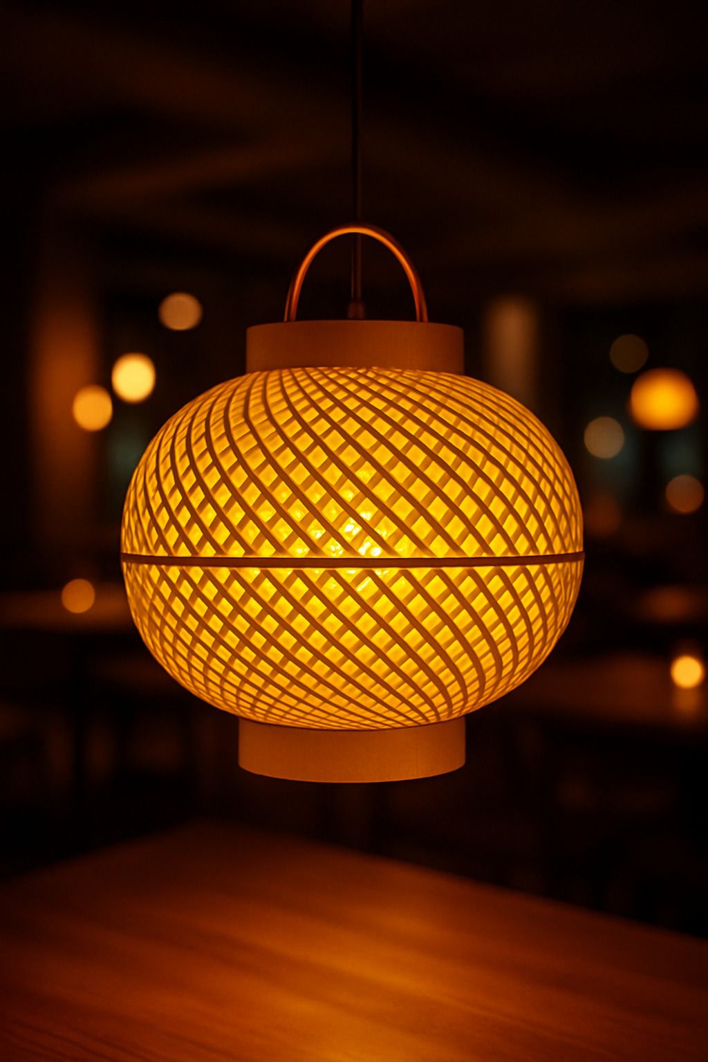 Decorative Hanging Lamp Brown Bamboo Hanging Lantern-image-35