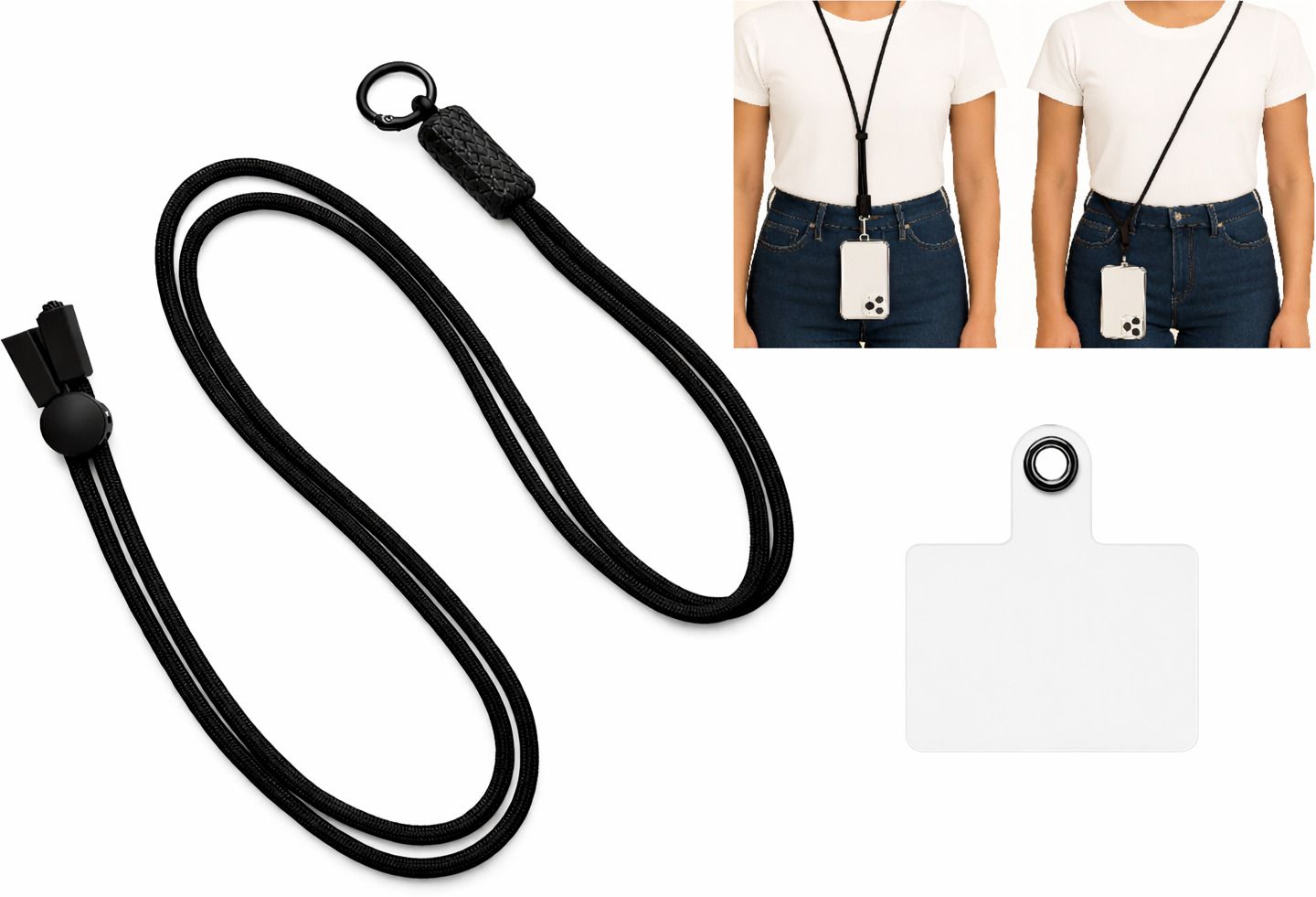 IshanyaLiving 1 pc Universal Adjustable Crossbody/Neck Mobile Lanyard with transparent patch Strap-picture-47