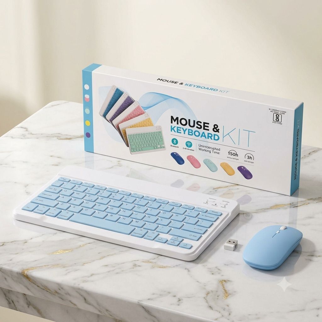 SATNAM Portable Bluetooth Keyboard and Mouse Combo | for Windows Combo Set-picture-14