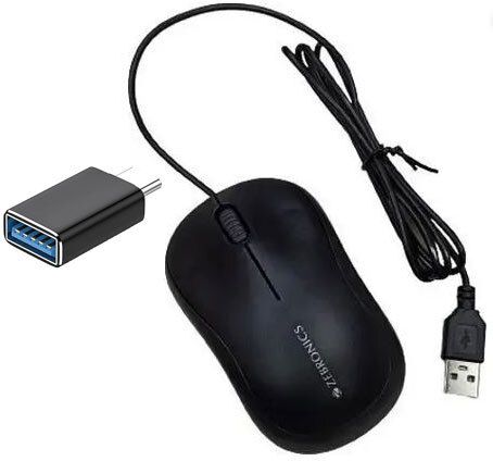 ZEBRONICS Comfort Wired Mouse, C-OTG (Set of .2) Combo Set-picture-32