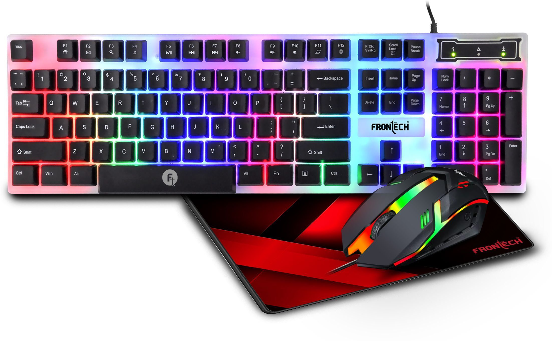 Frontech Neo Ranger 3-in-1 Gaming Combo –RGB LED Keyboard, 1200 DPI Mouse & Mouse Pad Combo Set-picture-17