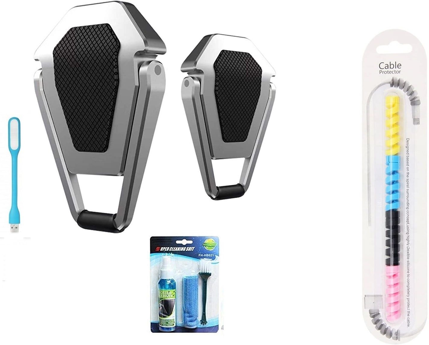 GADGET DEALS Combo of laptop stand with usb light and laptop cleaning kit and cable protector Combo Set-image-41