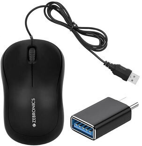 ZEBRONICS Comfort Wired Mouse, C-OTG (Set of 2) Combo Set-image-9
