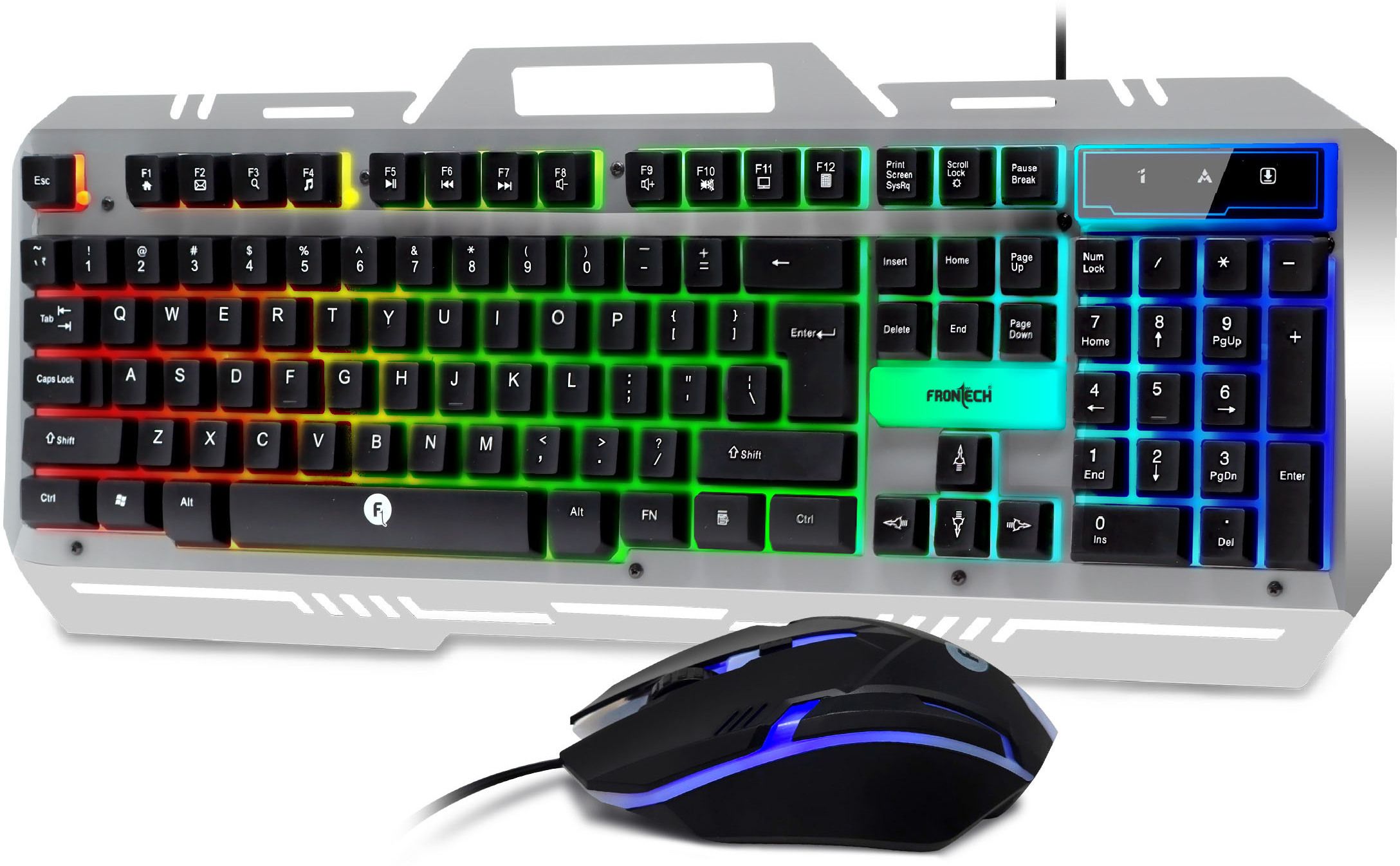 Frontech Cyber Ninja Wired Gaming Combo | RGB Mouse with 6 Buttons & 2400 DPI | Combo Set-picture-33