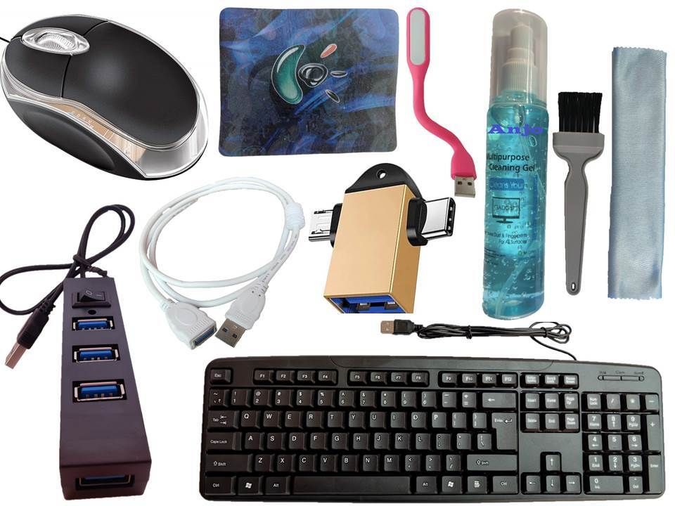 ANJO Wired Keyboard & Mouse-Pad-Hub 2.0-GelCleaner 3in1-LED-Ext. 1.5m-2in1 OTG C&M Combo Set-picture-28