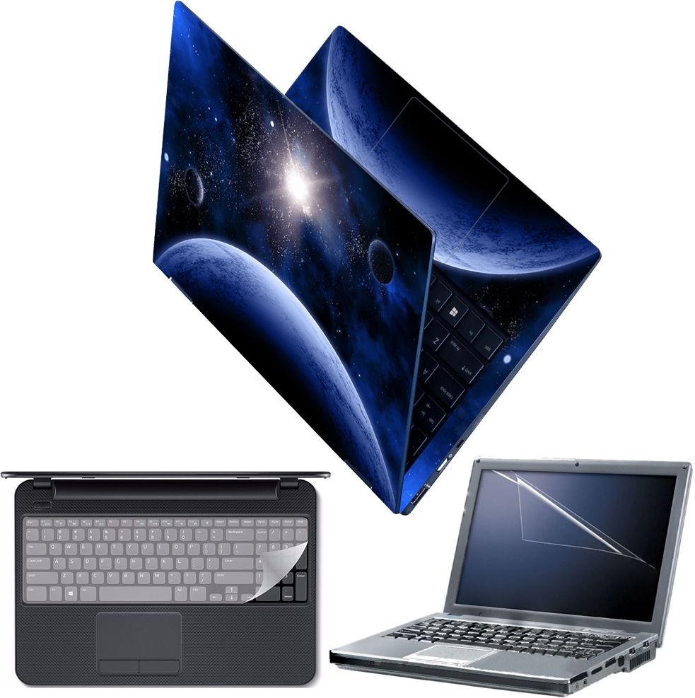 Techfit Full Body Laptop Skin with Screen Guard and Key Guard - 3D Space Scene Combo Set-picture-23