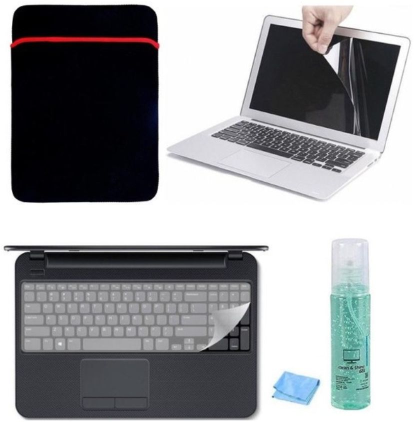 I-Birds Enterprises Combo Laptop Sleeve, Screen Gaurd, Key Guard & Cleaner for all 15.6 inch Laptop Combo Set-image-11