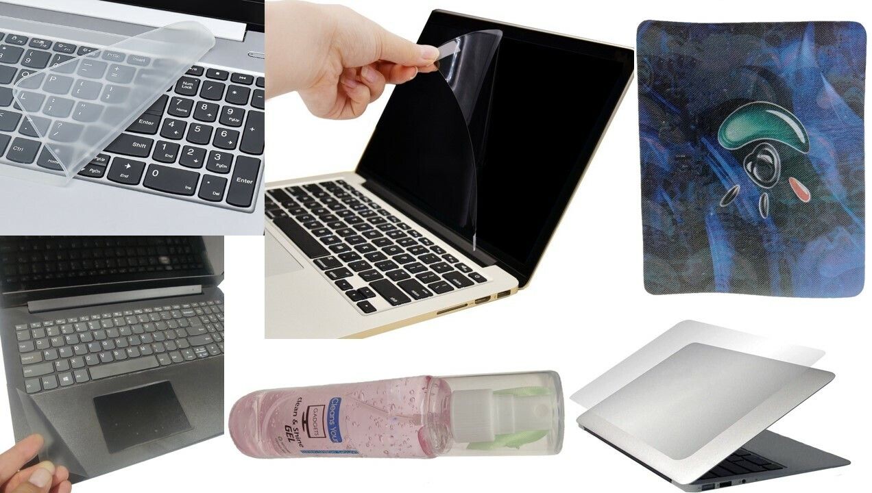 ANJO 15.6 inch Laptop Screen Guard-Keyguard-Lamination-Mouse pad-Cleaning Gel 6 in 1 Combo Set-image-40