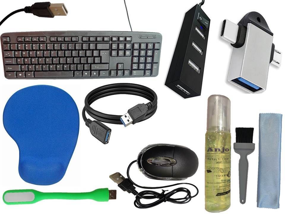 ANJO Wired Keyboard & Mouse-Wrist Pad-Hub 2.0-GelCleaner 3in1-LED-Ext. 1.5m-2in1 OTG Combo Set-picture-10