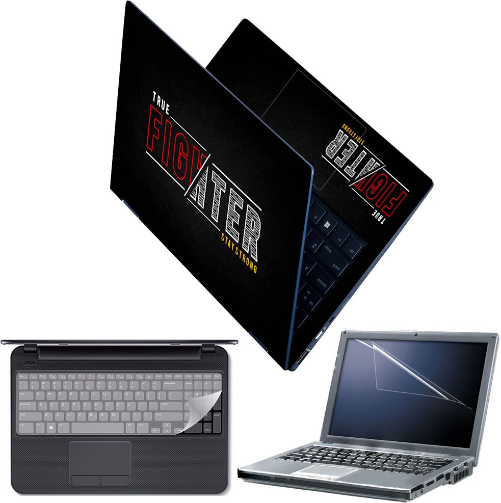 Techfit Full Body Laptop Skin with Screen Guard and Key Guard - True Fighter Stay Strong Combo Set-picture-21
