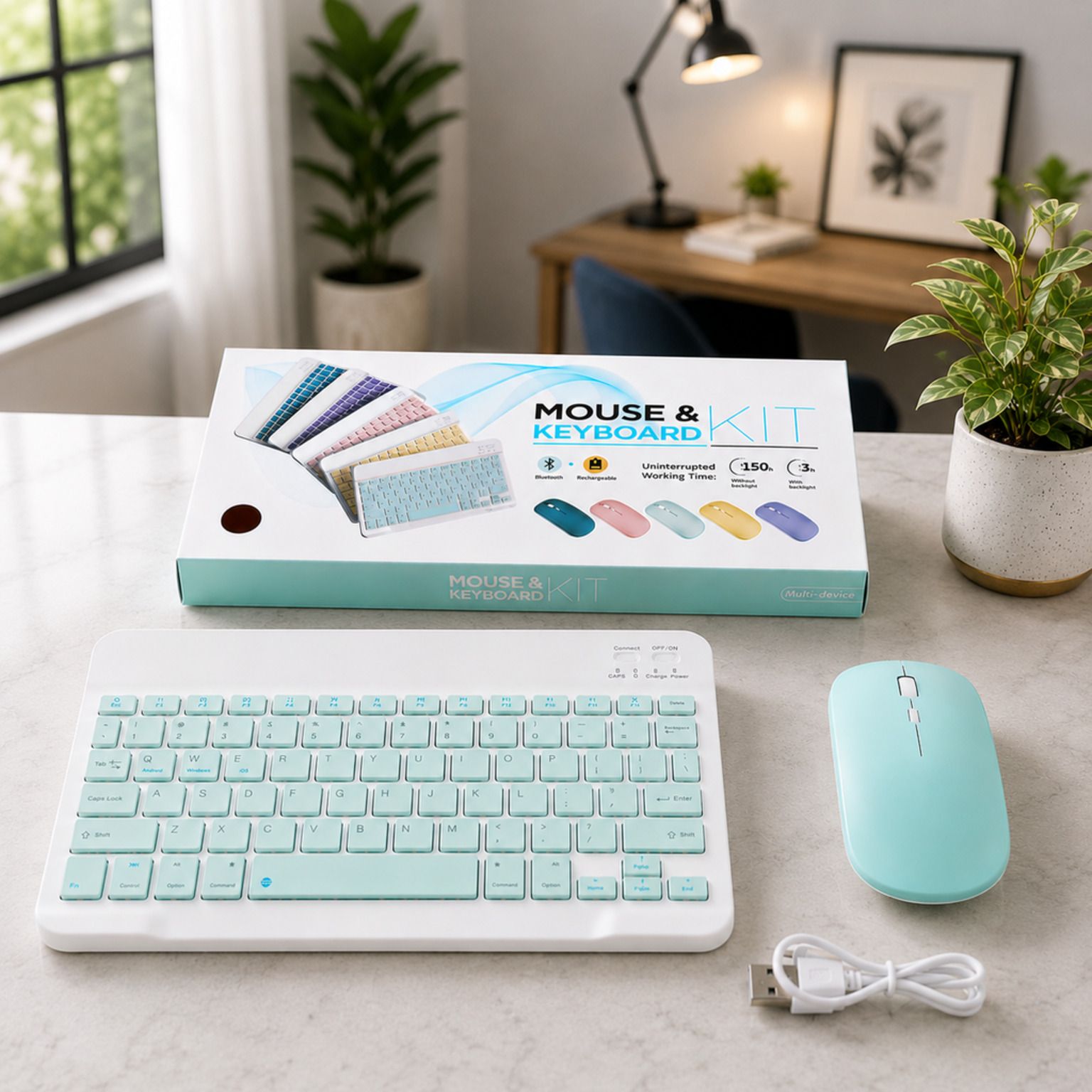 SATNAM Rechargeable Wireless Keyboard Mouse Set | Multi Device Combo Set-picture-12