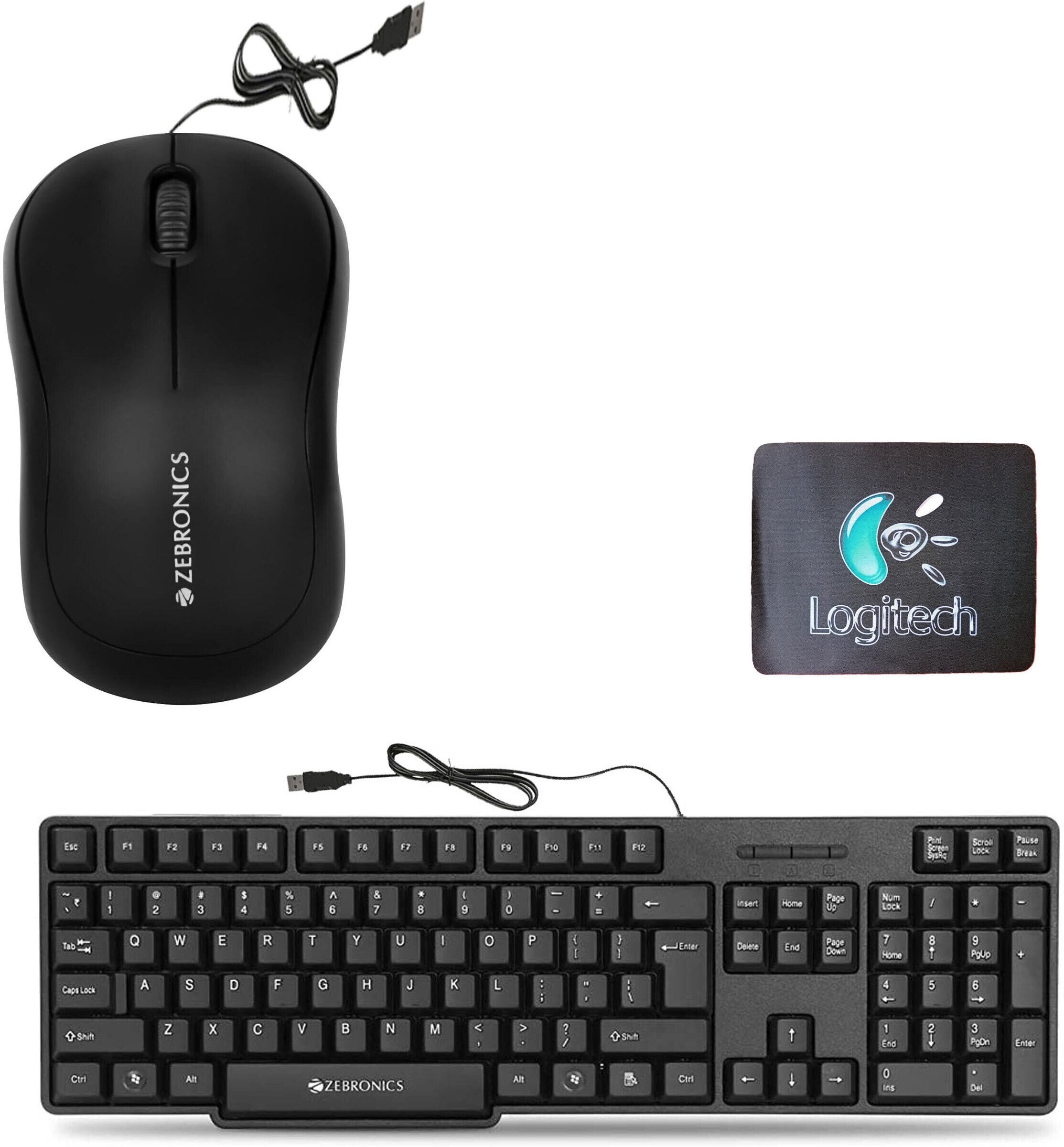 Mophonics Wired K20 Keyboard, Mouse and Mouse Pad .(Set of 3). Combo Set-image-46