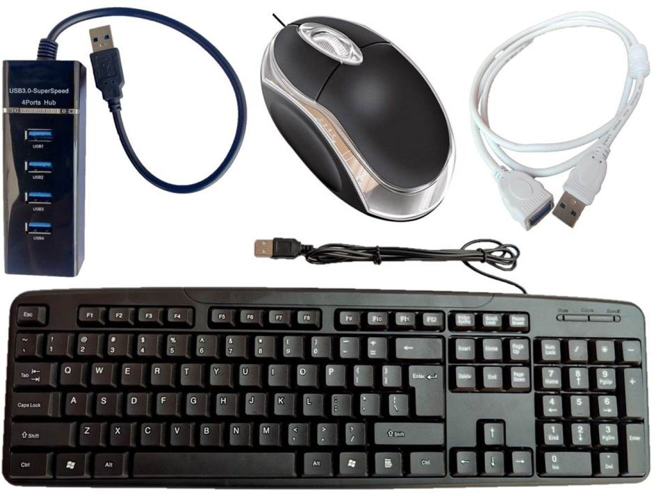 ANJO Wired Keyboard-LED Mouse-USB Hub 3.0-Ext Cable 1.5m Combo Set-image-14