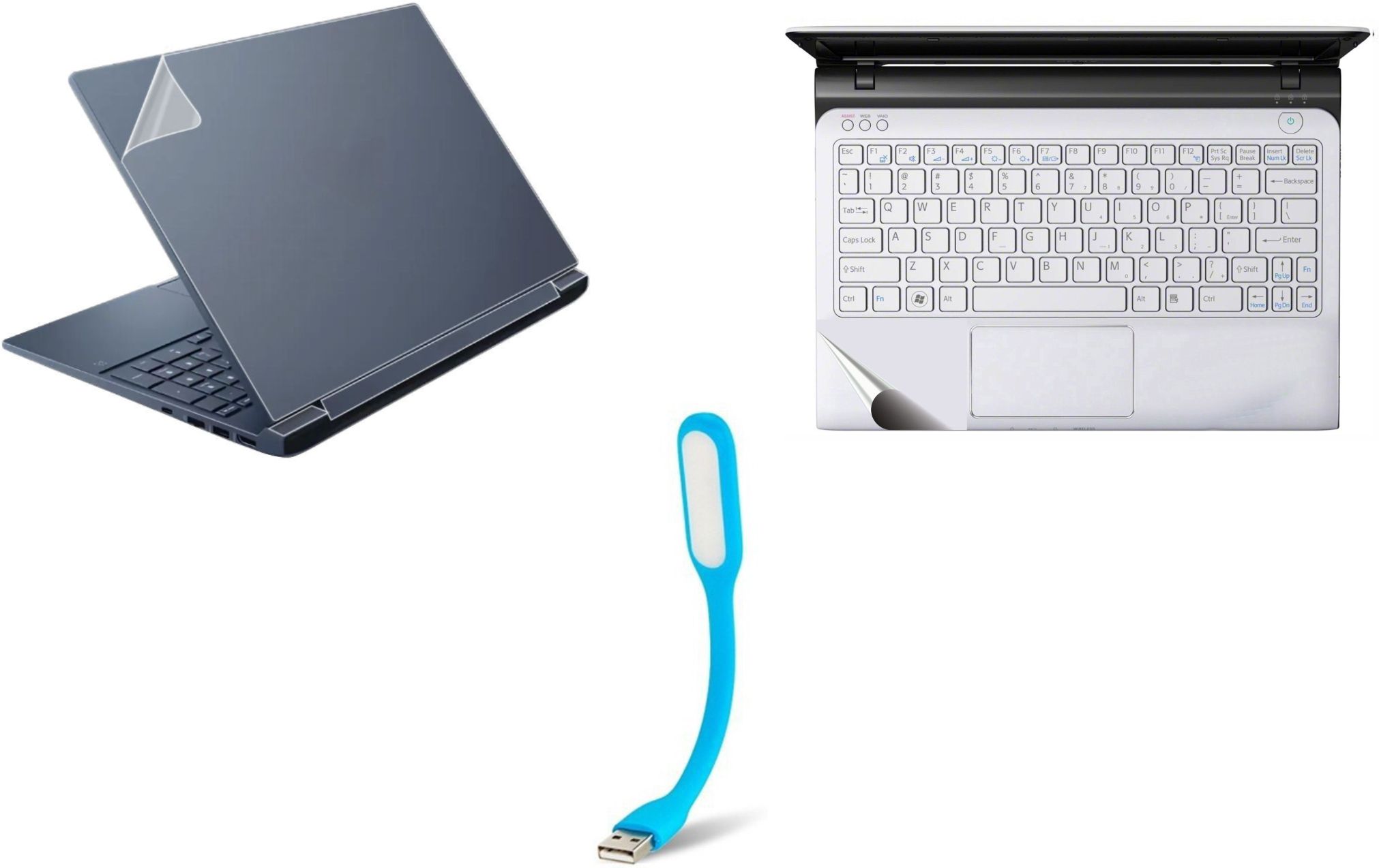 Adefex Transparent Laptop Skin 15.6 Inch | Full Laptop Trackpad |USB LED Light Combo Set-picture-42