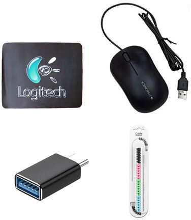 ZEBRONICS Wired Mouse, MousePad, C-OTG & Cable Protector (Pack Of 4) Combo Set-image-42