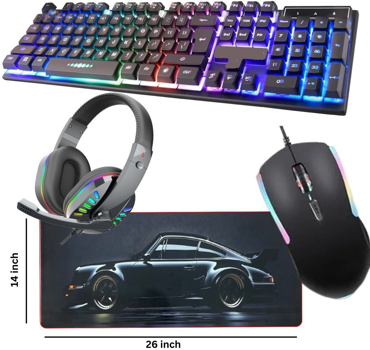 ENTWINO 4 in 1 Gaming Keyboard Mouse Combo With Gaming Headphone + Mousepad Combo Set Combo Set-picture-43