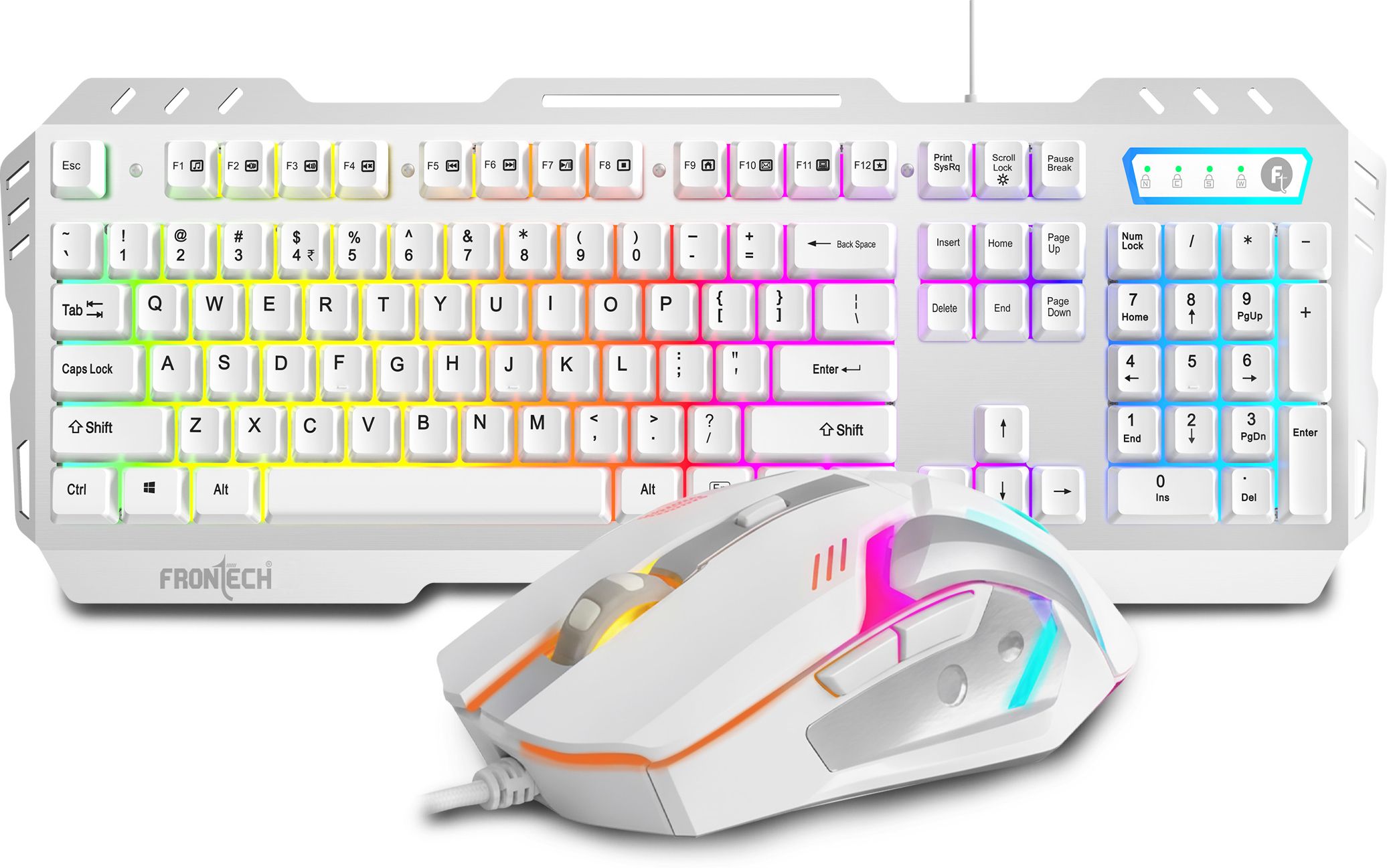 Frontech Metal Warrior Gaming Combo | RGB Backlit | 19 Anti-Ghosting Keys | 7200 DPI Combo Set-picture-52