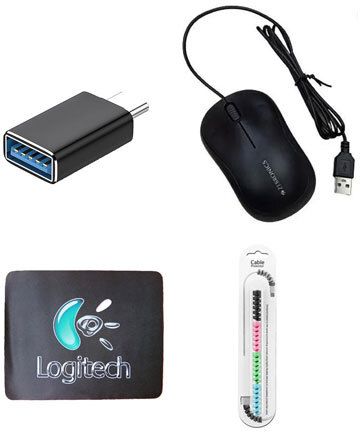 ZEBRONICS Wired Mouse, MousePad, C-OTG & Cable Protector(Set of 4) Combo Set-picture-10