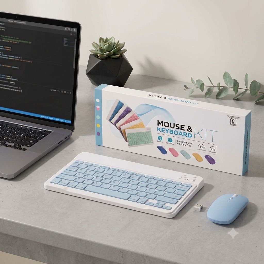 SATNAM Portable Bluetooth Keyboard and Mouse Combo | Adjustable DPI Combo Set-picture-32