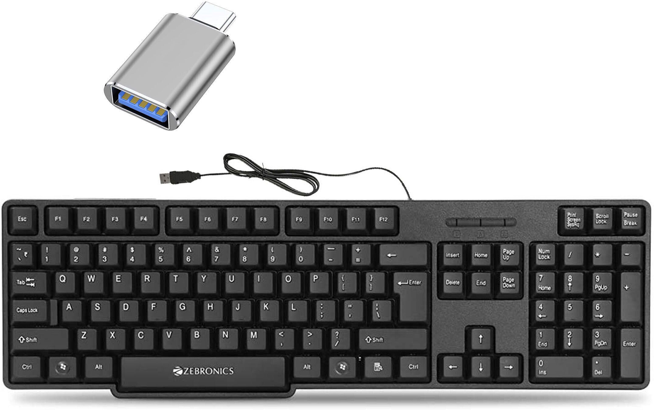 TagVin Wired K20 Keyboard, C-OTG .(Set of 2) Combo Set-picture-24