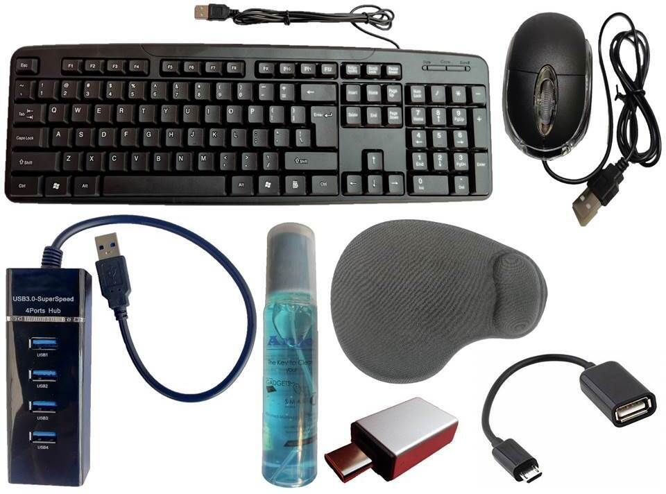 ANJO Wired Keyboard-Wired Mouse-Wrist Pad-Hub 3.0-Cleaner & Cloth-OTG C&Micro Combo Set-picture-20