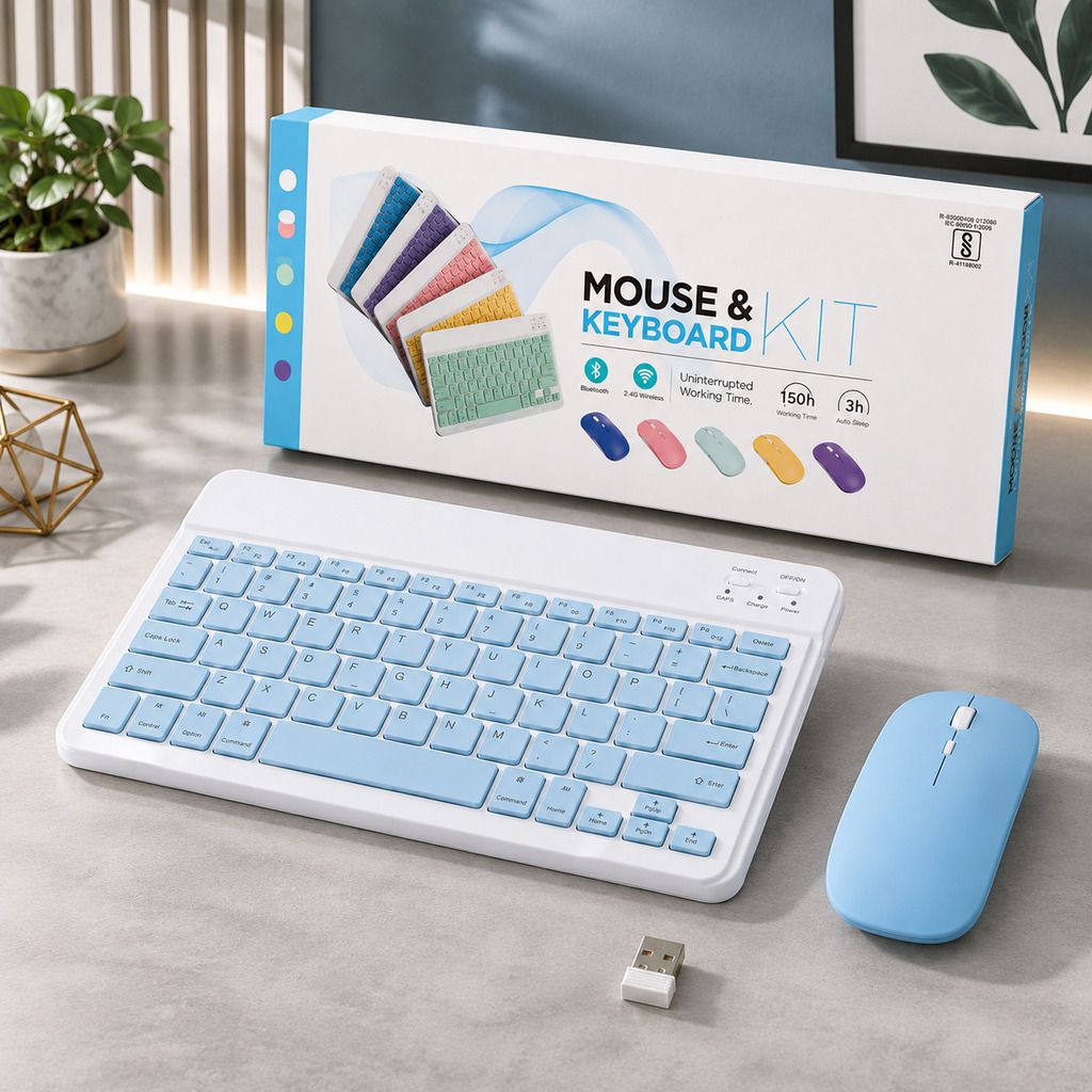 SATNAM Portable Bluetooth Keyboard and Mouse Combo | Long Battery Life Combo Set-picture-40