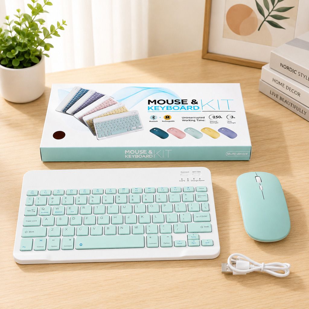 SATNAM Portable Wireless Keyboard Mouse Set | Optical Mouse Combo Set-picture-33