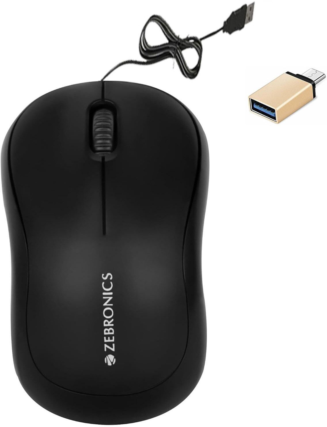 ZEBRONICS Wired Mouse , C-OTG (Set of 2) Combo Set-image-40
