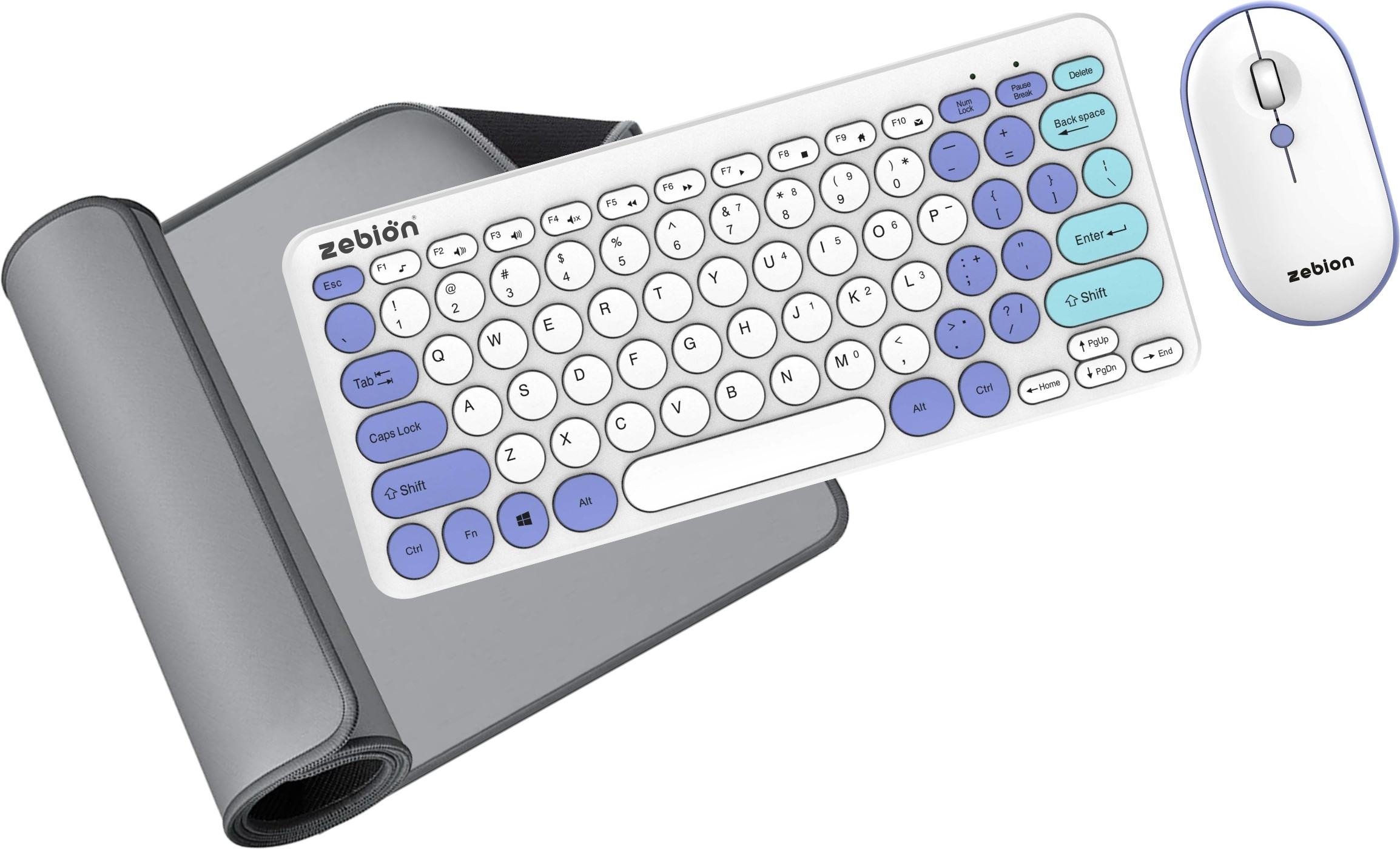 zebion G3000 Trinity 3 IN 1 Bluetooth Keyboard & Mouse Combo with Mouse Pad Combo Set image 1