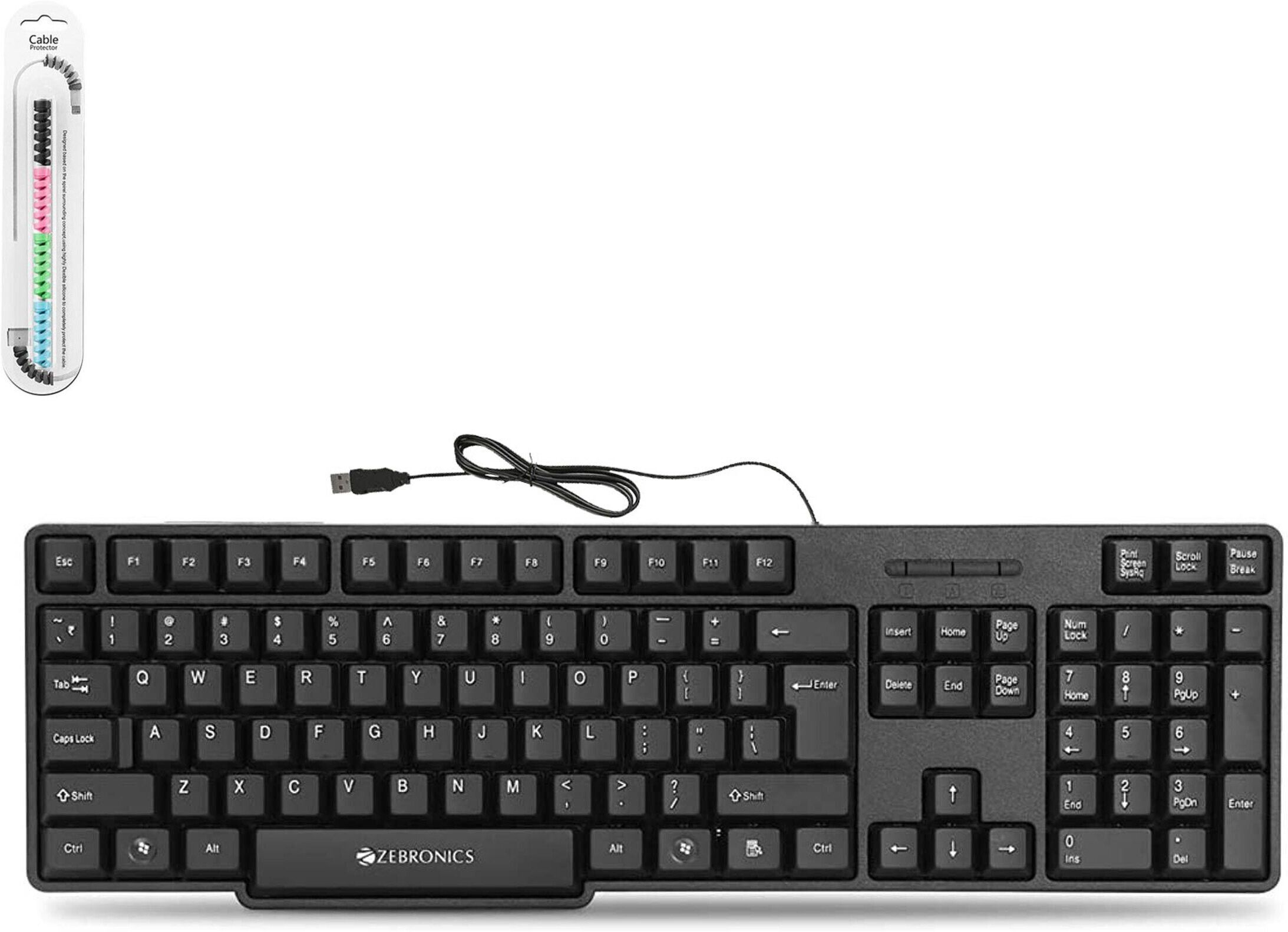 ZEBRONICS K20 Keyboard and Cable Protector .(Set of 2). Combo Set-image-49