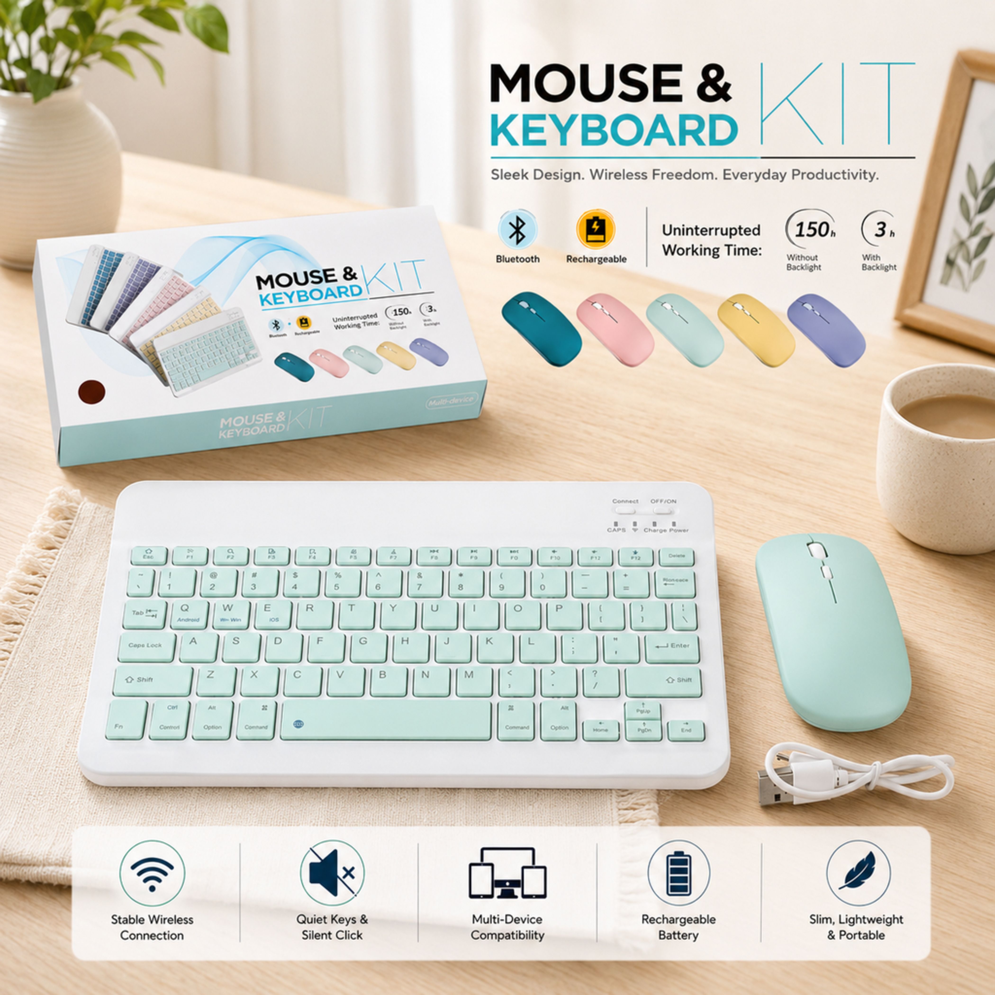 SATNAM Wireless Keyboard Mouse Combo| Ergonomic Office Accessory Combo Set-picture-32