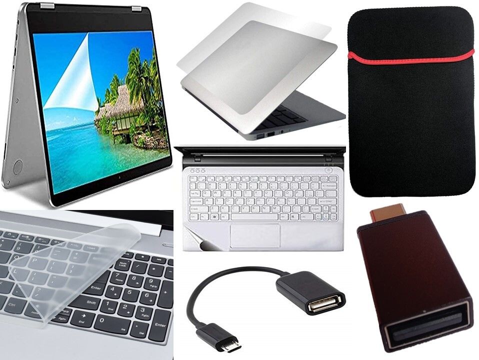 ANJO 7 in 1 Combo 14 Inch Laptop Screen Guard, Key-Guard, Lamination, Sleeve & OTG Combo Set-image-38