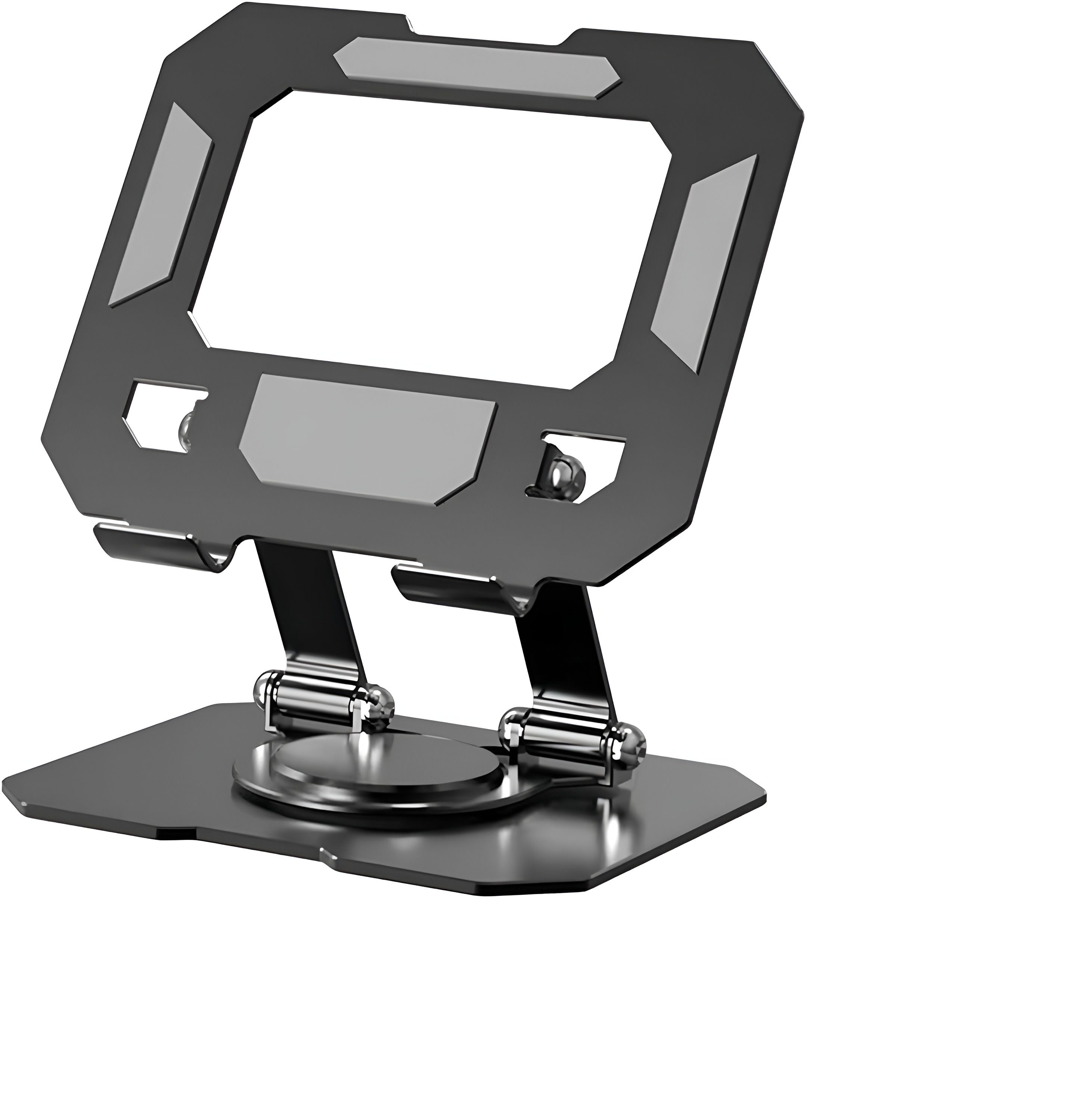 DigiMinds Adjustable Tablet Stand 360° Rotating Metal Holder Foldable Desktop Mount, Black Laptop Stand-picture-12