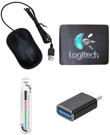 ZEBRONICS Wired Mouse, MousePad, Cable Protector & C-OTG (Set of 4) Combo Set-picture-15