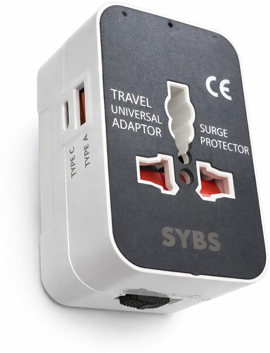 SYBS Universal Travel Worldwide Adaptor With Built In Dual USB /C TPYE Charger Ports Combo Set-picture-13