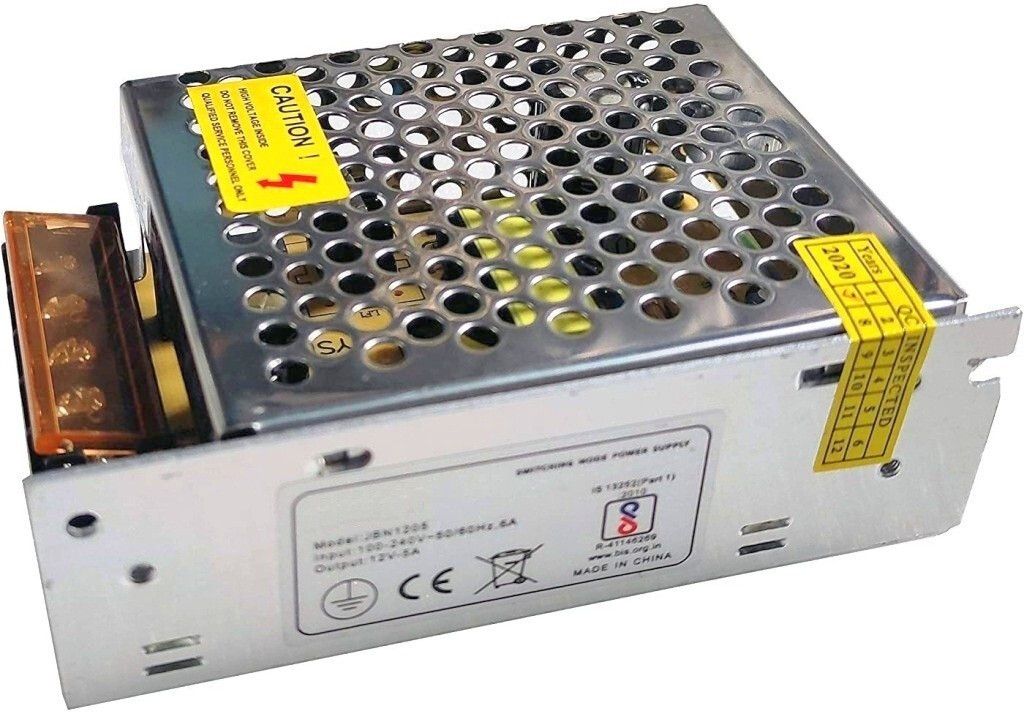 12V 5A 60W SMPS AC/DC Power Supply 12 Volt DC Converter Adaptor 5 Amp Charger 12 Volt 5 Amp 60watt Dc Output Smps Metal Case Power Supply (Ac to Dc) Square Wave Inverter-image-20