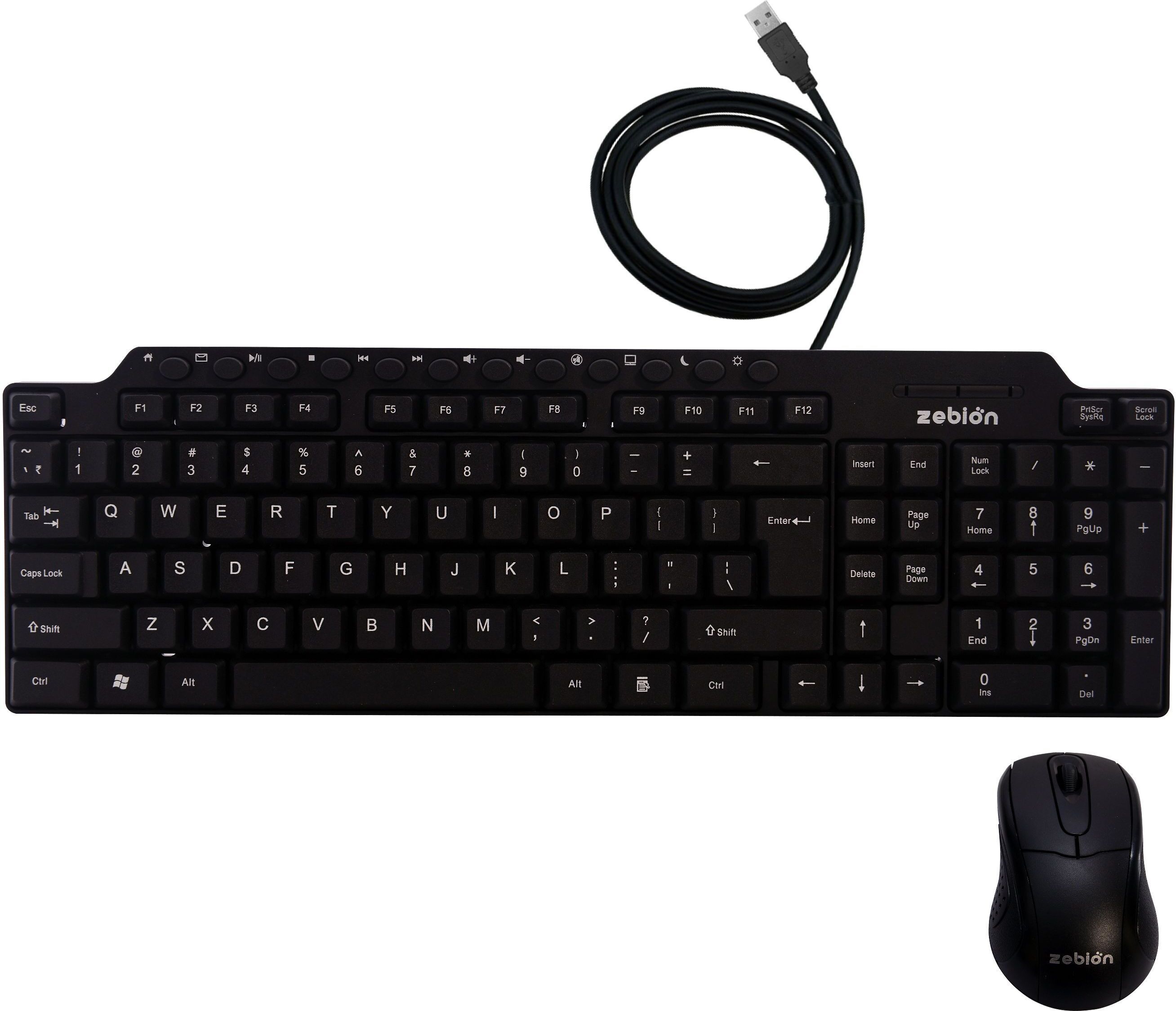 zebion Viking Wired Keyboard + Wired Optical Mouse Combo Set-image-13