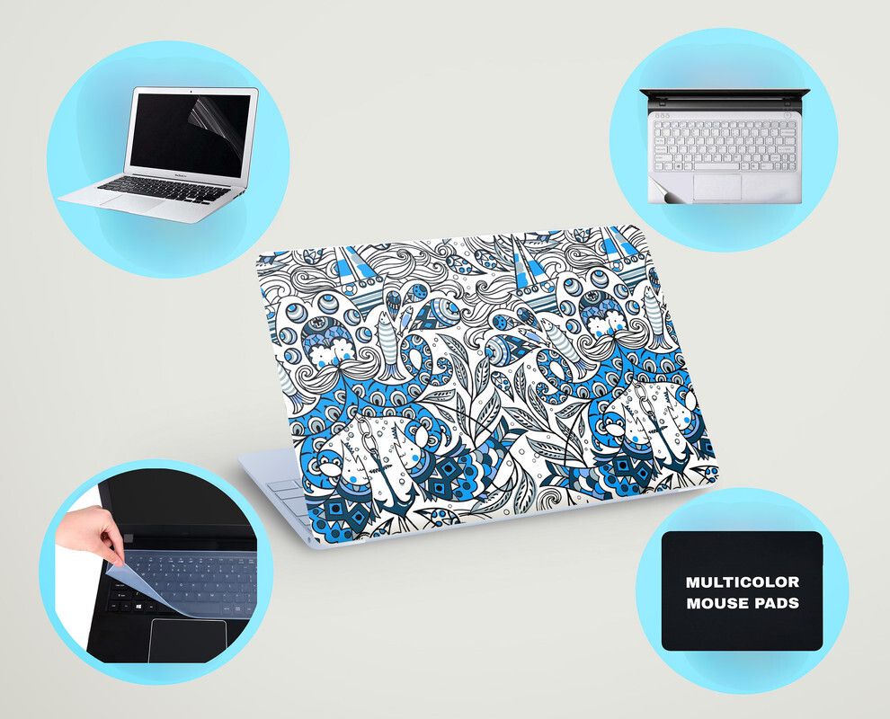 SDM 5IN1LAPTOPSKIN,SCREEN&KEYGAURD PROTECTOR,TRACKPAD,MOUSEPAD15.6INCH901 Combo Set-picture-10