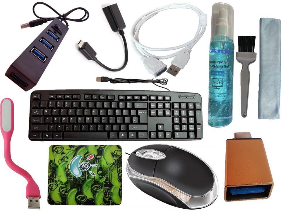 ANJO Wired Keyboard & LED Mouse-Pad-Hub 2.0-GelCleaner 3in1-LED-Ext. 1.5m M2F-OTG C&M Combo Set-image-21