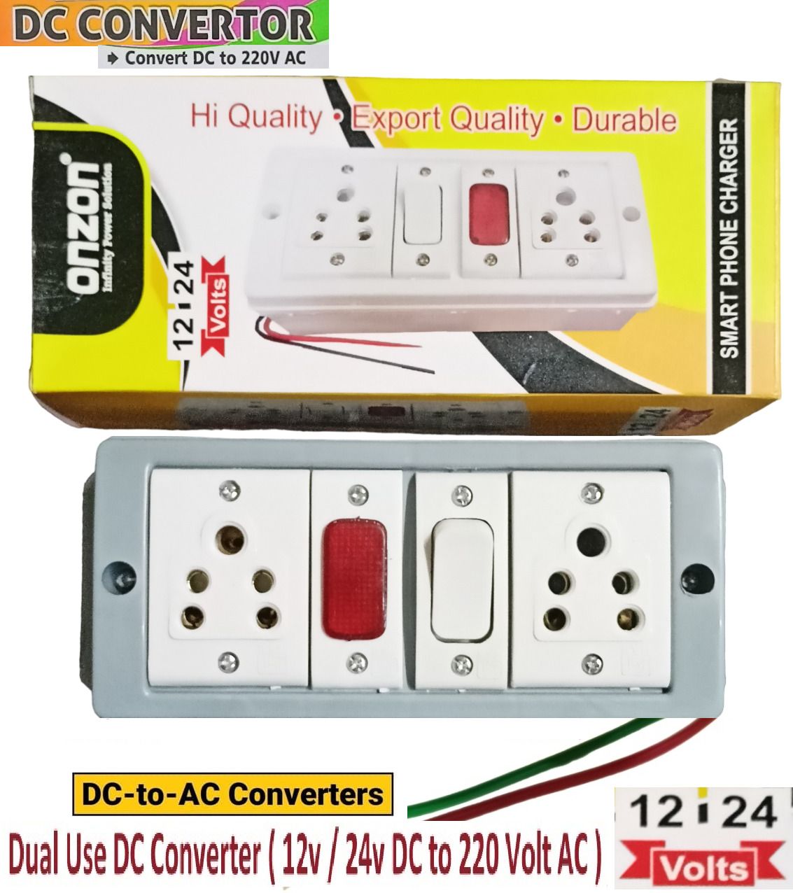 BALRAMA 12 Volt / 24 Volt DC to AC Converter Charger Solar DC SMPS Power Supply Adaptor 50 Watts PSU-image-22