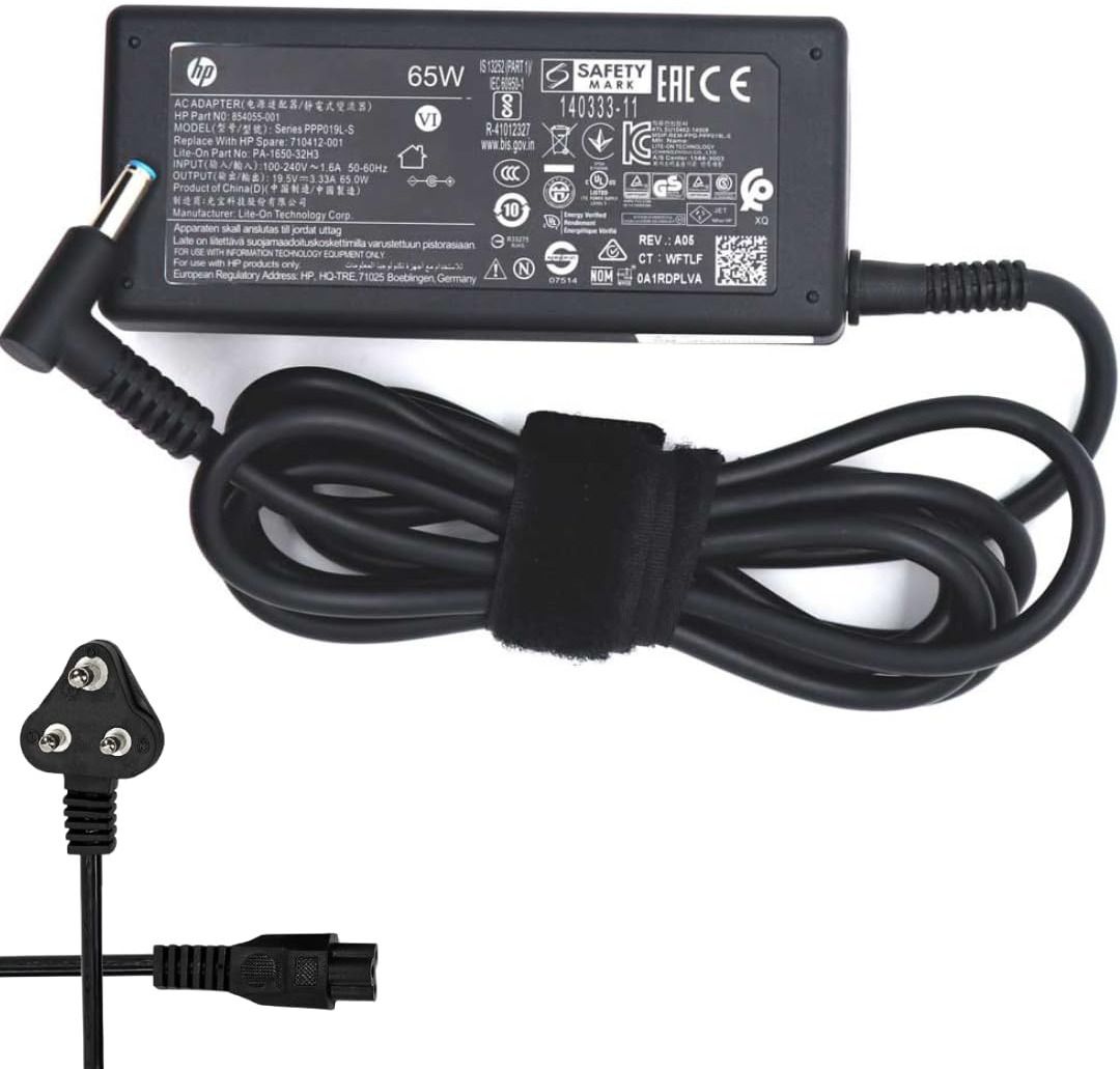 PROFACT POWER HP 65W AC Blue Pin Laptops Charger Adapter 4.5mm fit for HP Pavilion Black 65 W Adapter-image-38