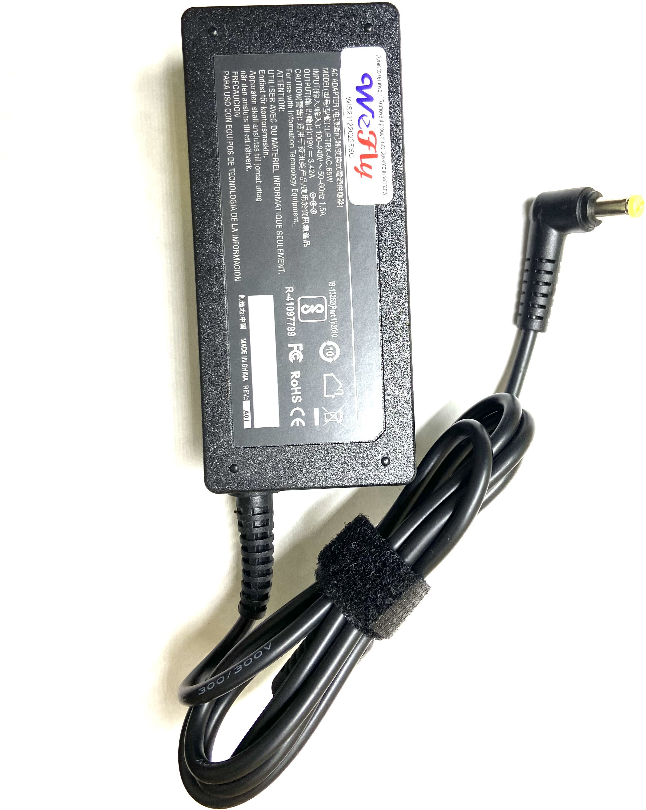 WEFLY Laptop Adapter 19v 3.42a for Acer E1-571, E1-571G,E3-112,V5-531G,V5-551,V5-551G, 65 W Adapter-image-1