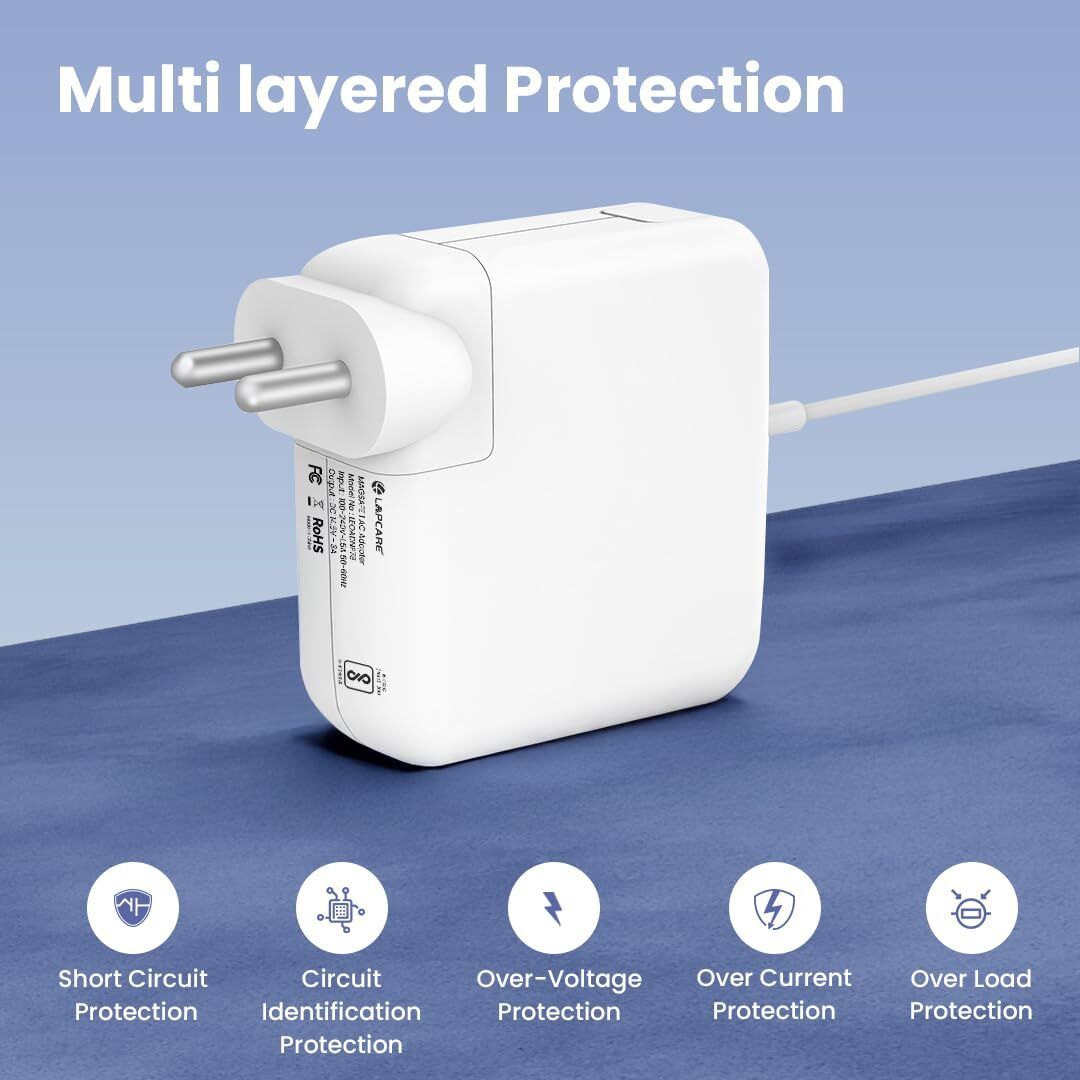 LAPCARE 85W 18.5V 4.6A Magnet pin L Shape compatible Magsafe 1 85 W Adapter-image-10