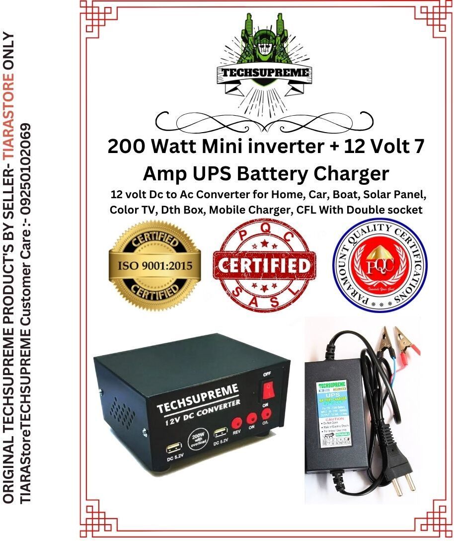 Low Price 200 Watt 12v dc to ac inverter & 12V 7 Amp UPS Battery Charger A8 Square Wave Inverter-image-16