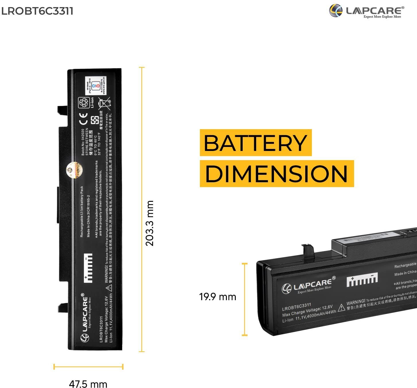 LAPCARE Compatible Battery For Samsung R468 Laptop 6 Cell Laptop Battery(LROBT6C3311) 6 Cell Laptop Battery-image-1