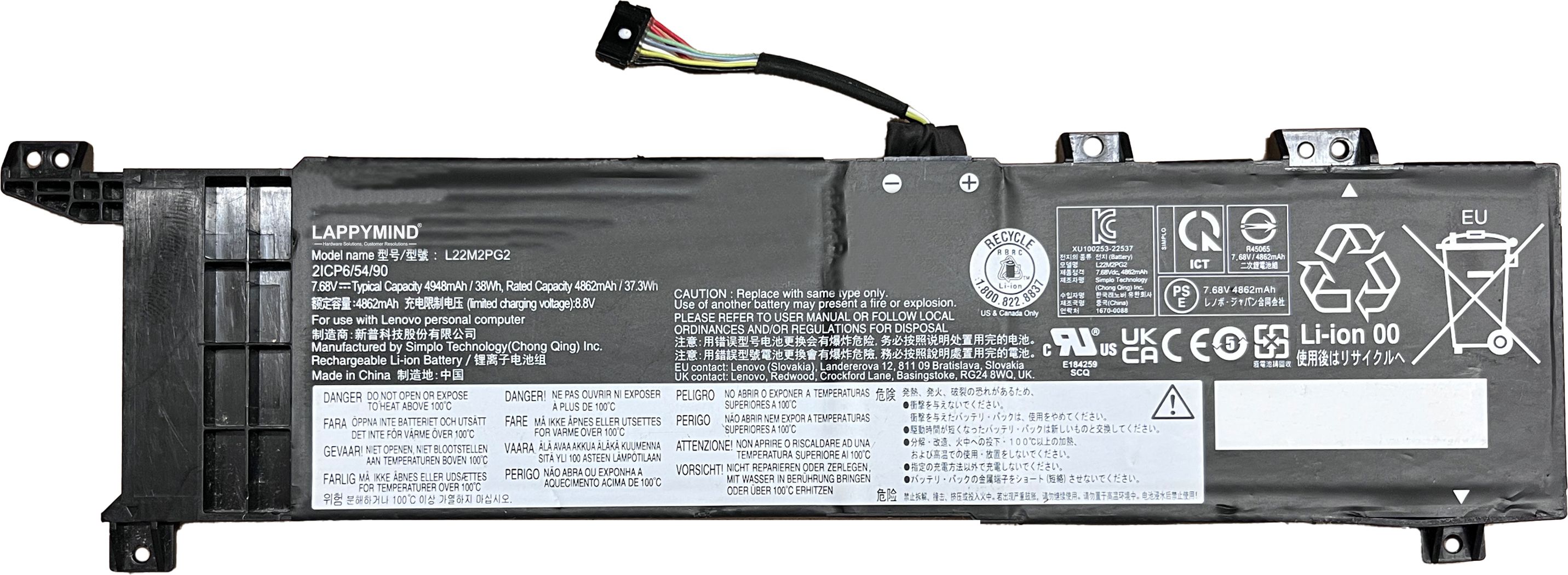 LAPPYMIND L22M2PG2 Laptop Battery for Lenovo V14 V15 G4 AMN 82YT 82YU L22B2PG2 L22C2PG2 3 Cell Laptop Battery-image-49