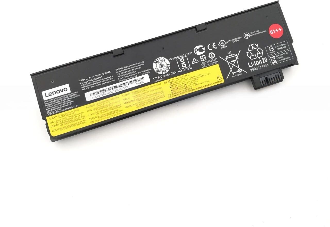 Lenovo 01AV427 Original 6-Cell External Laptop Battery (10.8V or 11.1V, 72Wh, 6600mAh) for ThinkPad T470, T480, T570, T580, P51S, P52S, and A485 Series. 6 Cell Laptop Battery-image-16