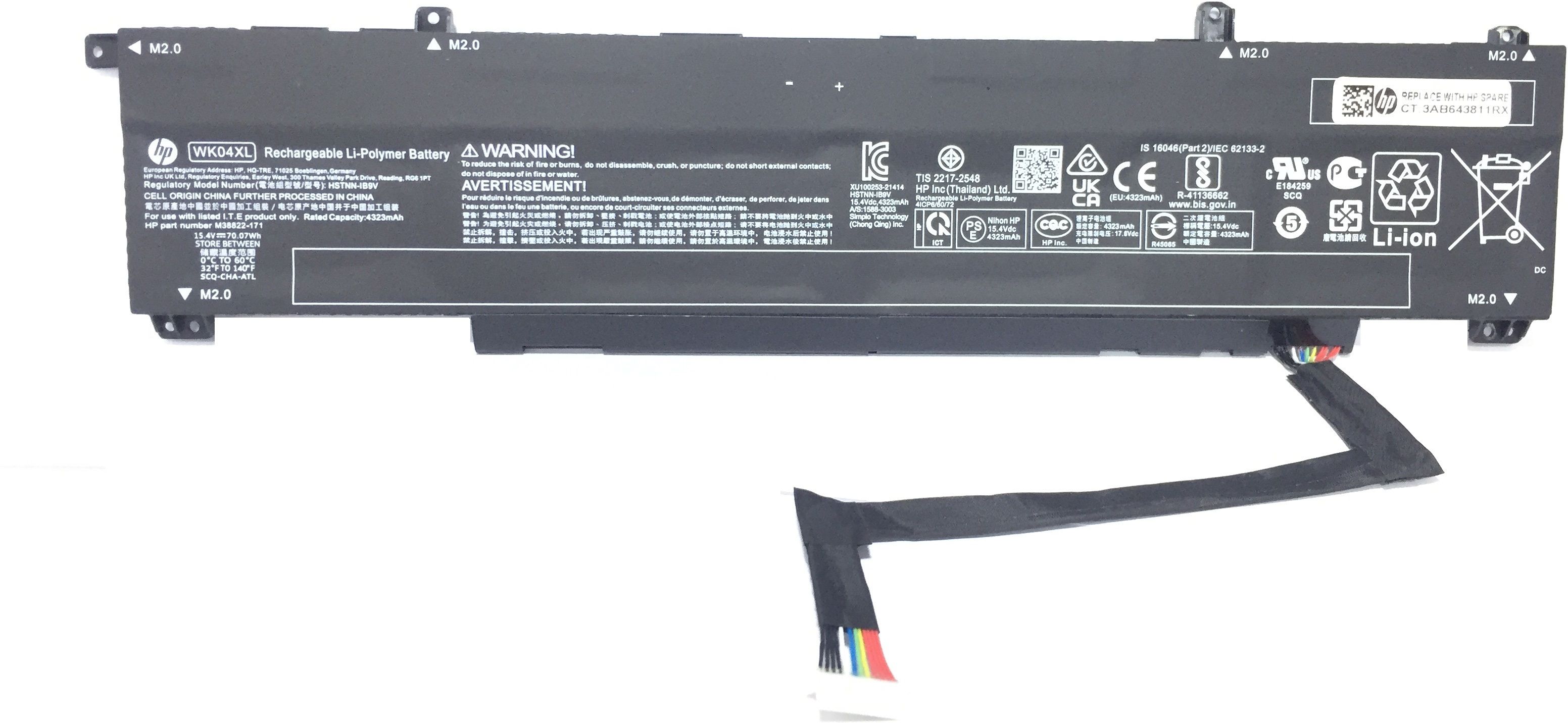HP WK04XL OMEN 16-b 16-c Victus 16-e 16-d 15-f Victus 16-D0001UR 16-D0023DX 16-E0005UA 16-D1113TX 16-E0029UR 16-E0194NW HSTNN-IB9V HSTNN-WB0B HSTNN-OB2C M38822-1D1 4 Cell Laptop Battery-image-13